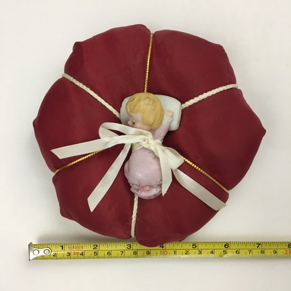 Vintage Pin Cushion with Bisque Sleeping Baby - Picture 5 of 6